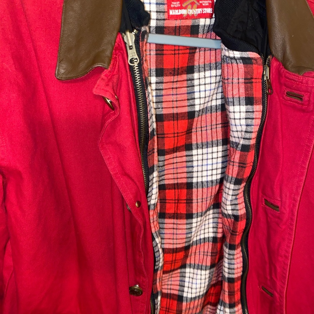 Vintage Marlboro Country Red Denim Chore Coat